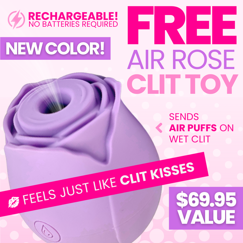 FREE #1 Selling Rose Sex Toy Air Pulse Stimulator in Lavender