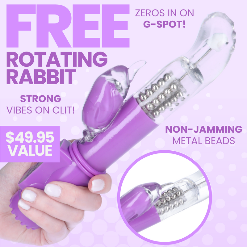 FREE Rotating G-Spot Stroking Rabbit Vibrator in Purple