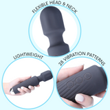 Jolie High-Power Silicone Wand Vibrator in Grey (Intense Vibrations!)
