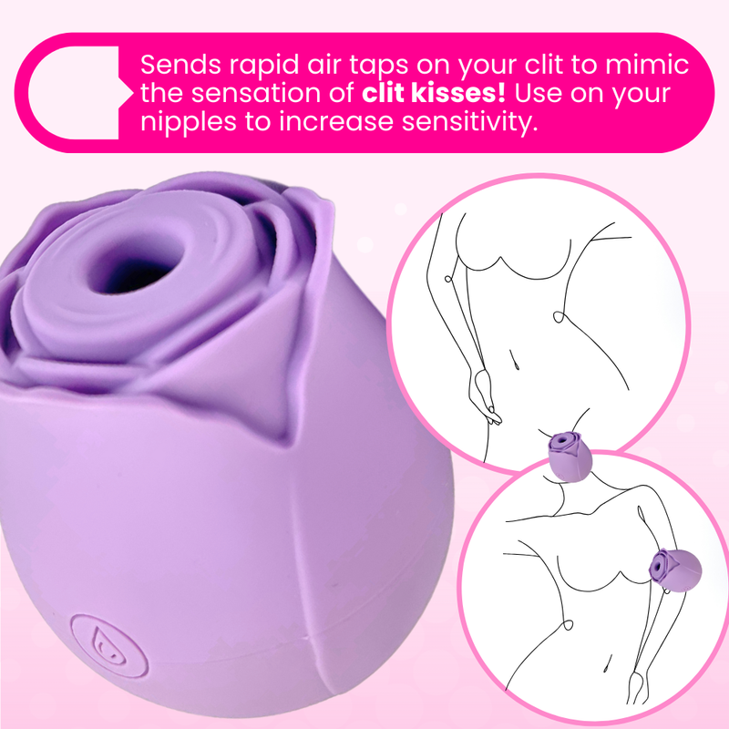 FREE #1 Selling Rose Sex Toy Air Pulse Stimulator in Lavender