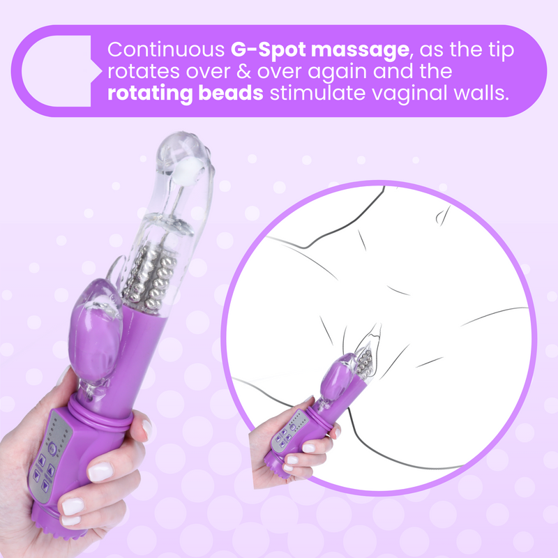 FREE Rotating G-Spot Stroking Rabbit Vibrator in Purple