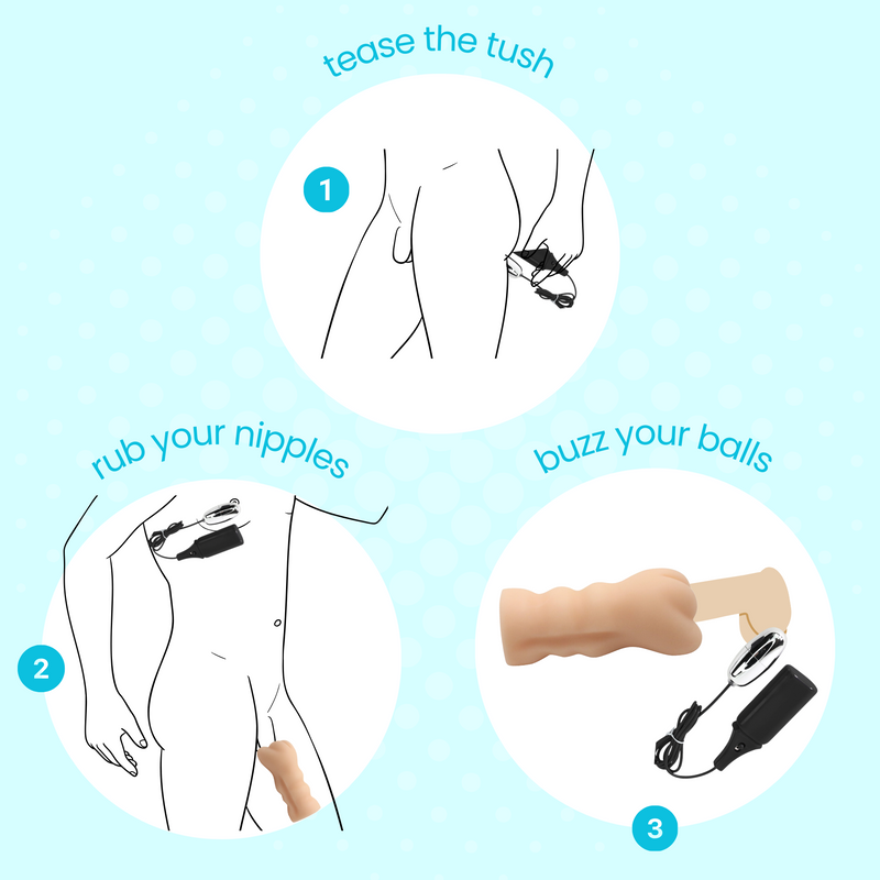 Easy Grip Pocket Pussy & Vibration Masturbation Bundle