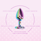 Premium Rainbow Metal Anal Plug for Muscle Control