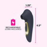 FREE Dolce Silicone Air Pulsating Clit Stimulator in Black - Quick O's During Sex!
