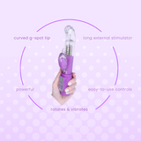FREE Rotating G-Spot Stroking Rabbit Vibrator in Purple