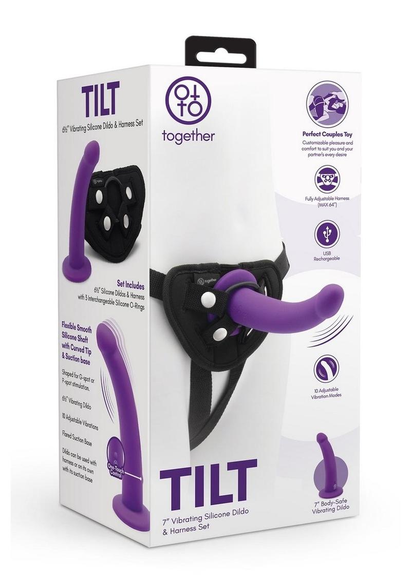 Together Toys TILT Vibrating 6.5 inch Dildo and Harness Set