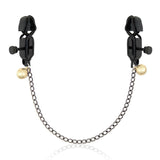 Erotic Chained Nipple Clamps with Gold Bells