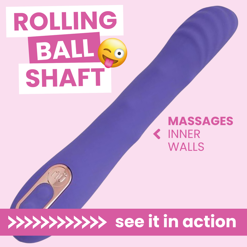 Nu Sensuelle Roxii Rechargeable Silicone Wand with Roller Motion - Ultra Violet