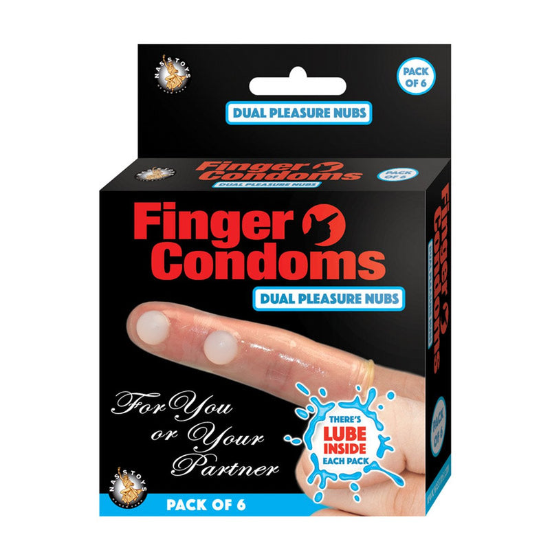 Finger Condoms with Dual Pleasure Nubs - 6 Pack