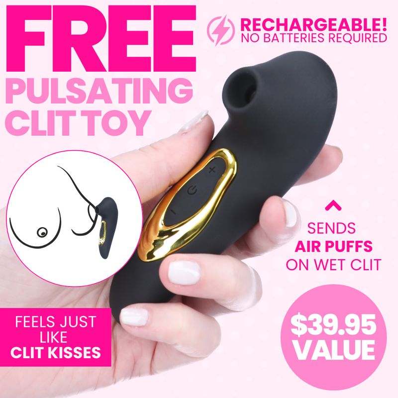 FREE Dolce Silicone Air Pulsating Clit Stimulator in Black - Quick O's During Sex!