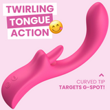 Double O Dual Action Silicone G-Spot Vibe and Clit Licker - 360 Tongue Licking Rotation!