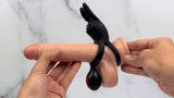 Vibrating Silicone Bunny Dual C-Ring - Penis, Clit, and Scrotum Vibes!