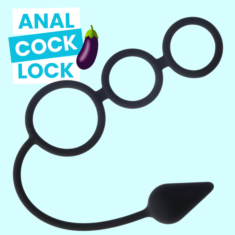 Anal Locking Cock Cage Tri Ring