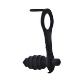 Rippled Vibrating Anal Plug with Cock Ring