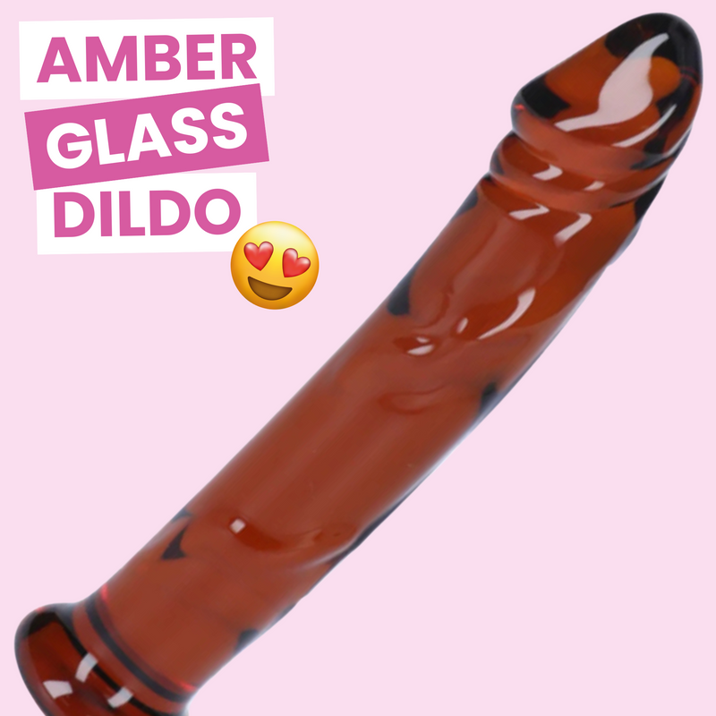 6.5 Inch Amber Glass Dildo