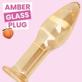 Amber Tapered Glass Anal Plug