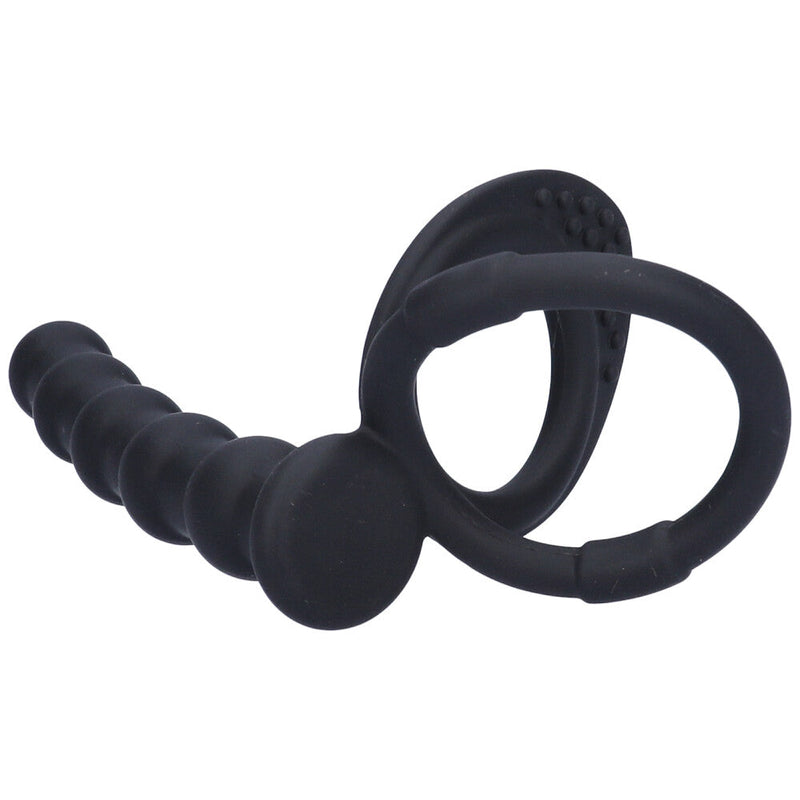 Double Delight Dual Insertion Cock Ring With Anal Probe