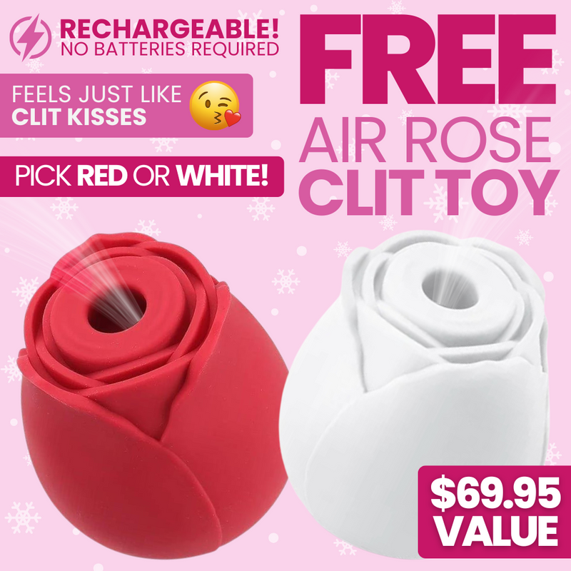 FREE #1 Selling Rose Sex Toy Air Pulse Stimulator in Red or Snow White