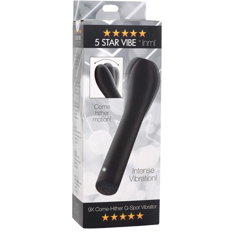 Inmi 5 Star Come Hither Silicone Rechargeable G-Spot Vibrator - Black
