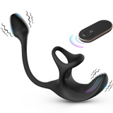 Triple Stimulating Vibrating Silicone Cock Ring with Remote - Penis, Scrotum, and Anal Vibes!