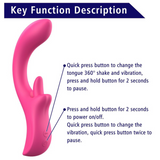 Double O Dual Action Silicone G-Spot Vibe and Clit Licker - 360 Tongue Licking Rotation!