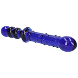 Blue Textured Dual-Ended Glass Dildo