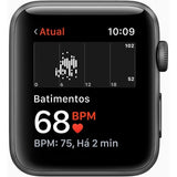 Apple Watch Series 3 (GPS) 42MM - Cinza Espacial de Alumínio com Pulseira Esportiva Preta